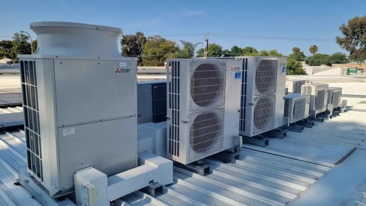 Technician completing an HVAC installation in Los Angeles, CA